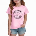 thumbnail image 2 of KPOPLK Girls Striped Short Sleeve T Shirts Kids Summer Oversized Tops Casual Crewneck Tees 5-14 Years Size 11-12 Years,Pink, 2 of 5