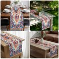 thumbnail image 5 of Orange Blue Ethnic Table Runner 70 Inches Long, Boho Geometric Art Vintage Cotton Linen Table Runners Dresser Scarves, Decorative Fabric Tabletop Scarf Furniture Cover for Home Dinner Party 13"x70", 5 of 9