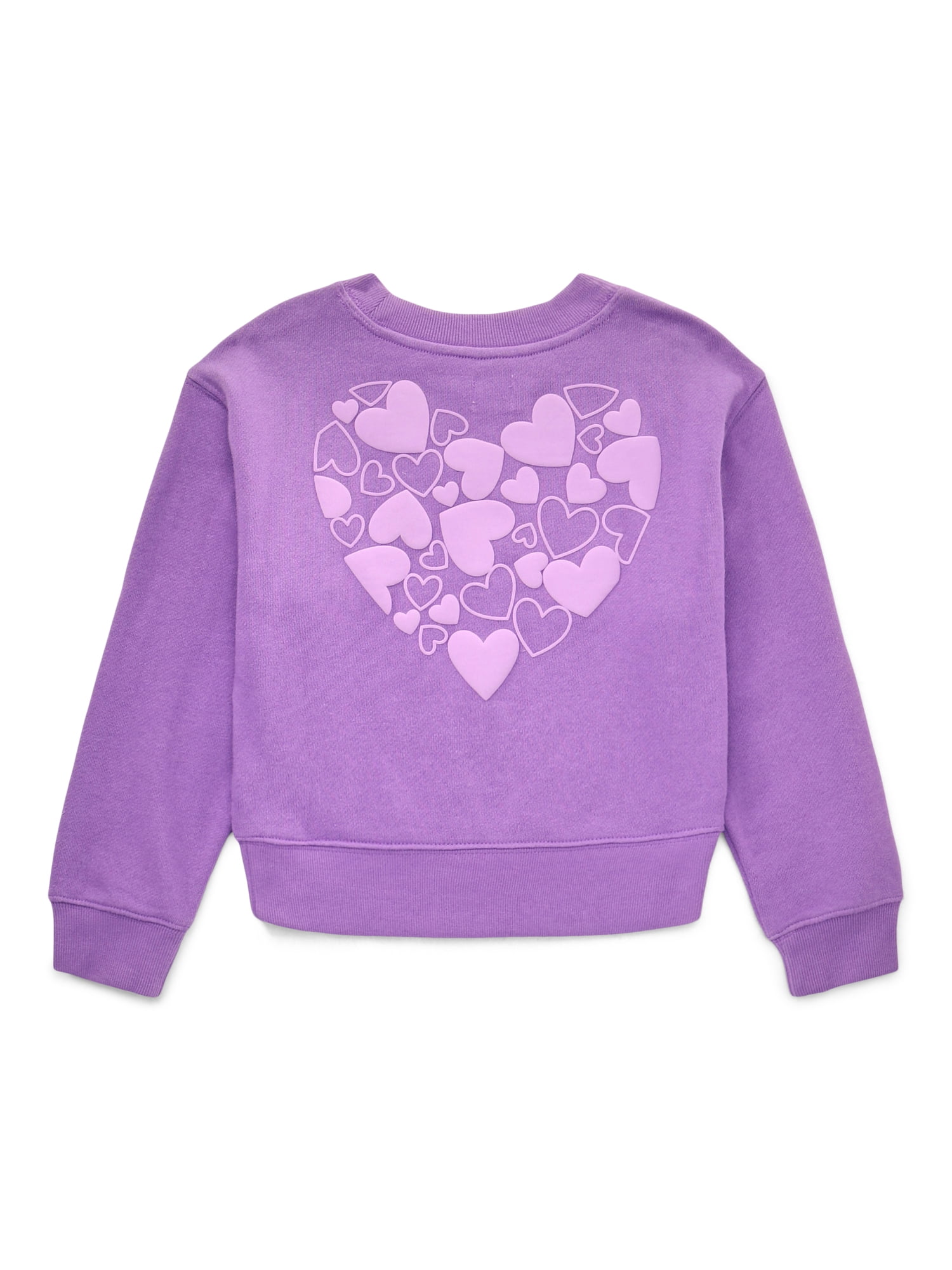 Wonder Nation Girls Graphic Sweatshirt and Joggers Fleece Set, 2-Piece, Sizes 4-18 & Plus