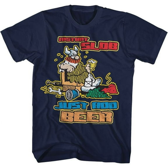 Hagar The Horrible Instant Slob Navy Adult T-Shirt 2Xlt