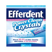 Efferdent Denture Power Clean Crystals, Icy Mint Tablets, 24 Ct
