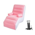 thumbnail image 3 of Sofá Perezoso, Sillón Inflable con Bomba de Mano con Reposabrazos, Tumbona de Suelo, Sofá Chaise Longue Interior para Balcón de Playa Al Aire Libre rosa, 3 of 8