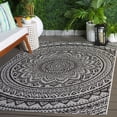 thumbnail image 2 of SAFAVIEH Courtyard Josiah Floral Medallion Indoor/Outdoor Area Rug, Light Grey/Black, 6'7" x 9'6", 2 of 17
