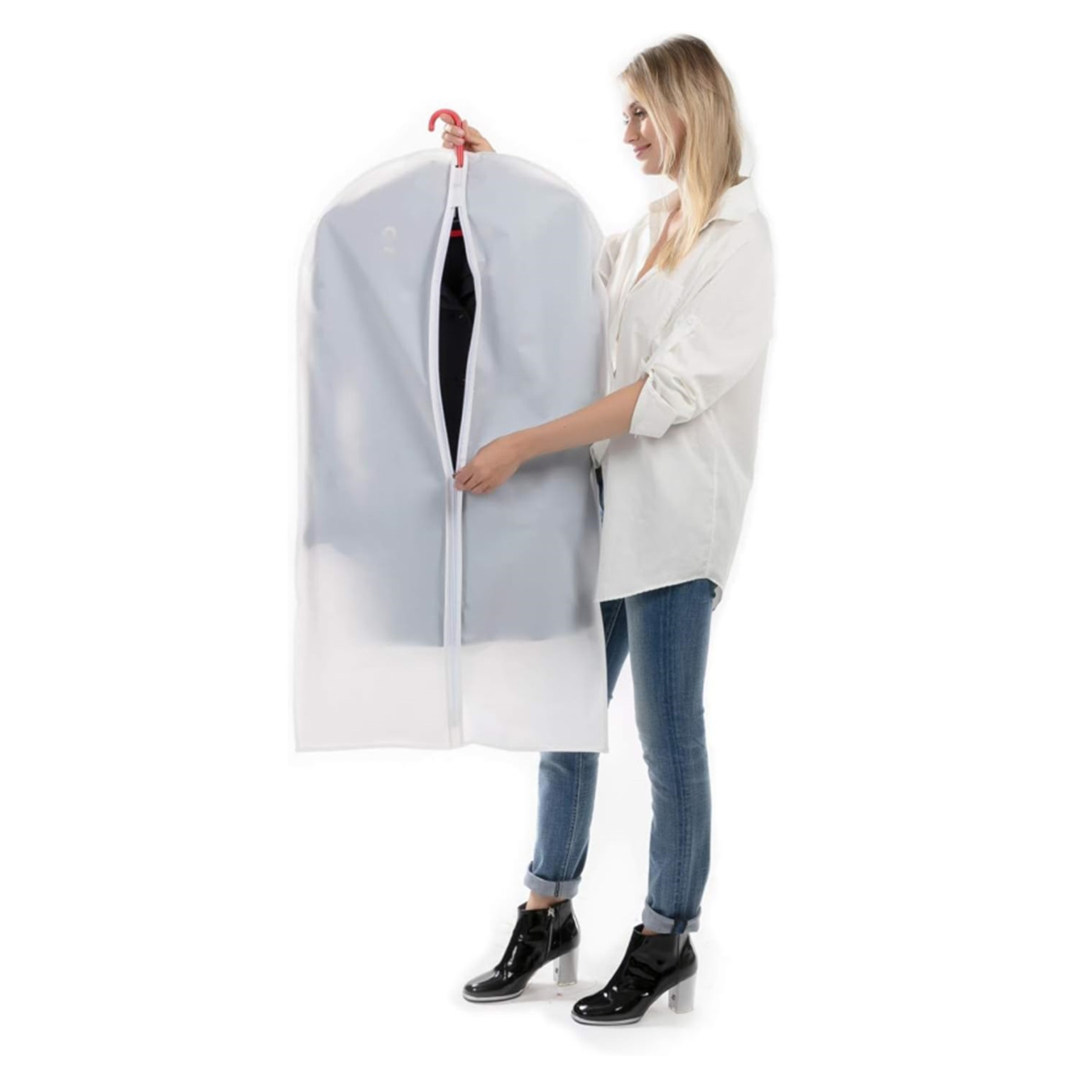 12 Pack Large Clear Garment Bags-Moth Proof Garment Bags,Garment Cover,Hanging, Dress Garment Bags Storage for Travel(39.4"X 23.6")