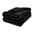 thumbnail image 2 of BNM Polka Dot Plush Soft Fleece Blanket, Throw XL, Black, 2 of 9