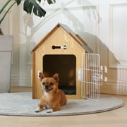 RYPetmia Dog House for Small Dogs Wooden Pet House with Door and Roof Indoor and Outdoor Breathable Dog Crate for Small Medium Dog Cat Dog Kennel (Grey)