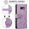 thumbnail image 5 of Wallet Phone Case for Samsung Galaxy S8 Plus, Retro Matte 9 Card Slots Holder Zipper Pocket Case PU Leather Magnetic Closure Kickstand with Wrist Strap Shockproof Folio Flip Case - Purple, 5 of 15