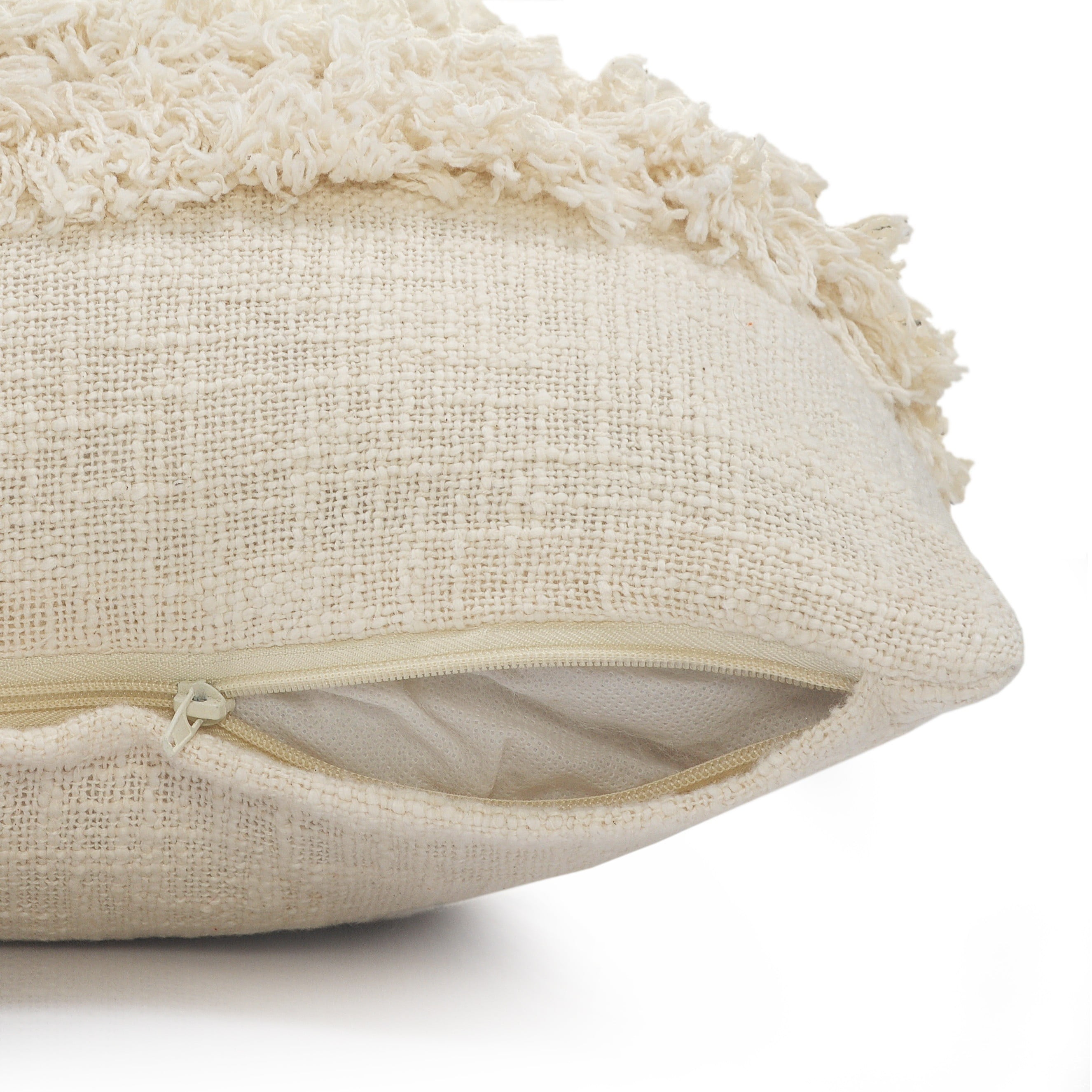 LR Home Rory Cotton Pillow Set of 2 in Cream, 20" x 20"