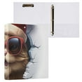 thumbnail image 3 of Cat Hat Sunglasses Wall 3 Ring Binders 1.5 inch Hardcover File Folders with Interior Pockets A4 Size Organizer for School Office Hospital Set of 2, 3 of 8