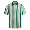 thumbnail image 1 of XDZJLR Men Shirts Casual Short Sleeve Button Down Striped Stylish Summer Beach Tee, 1 of 4