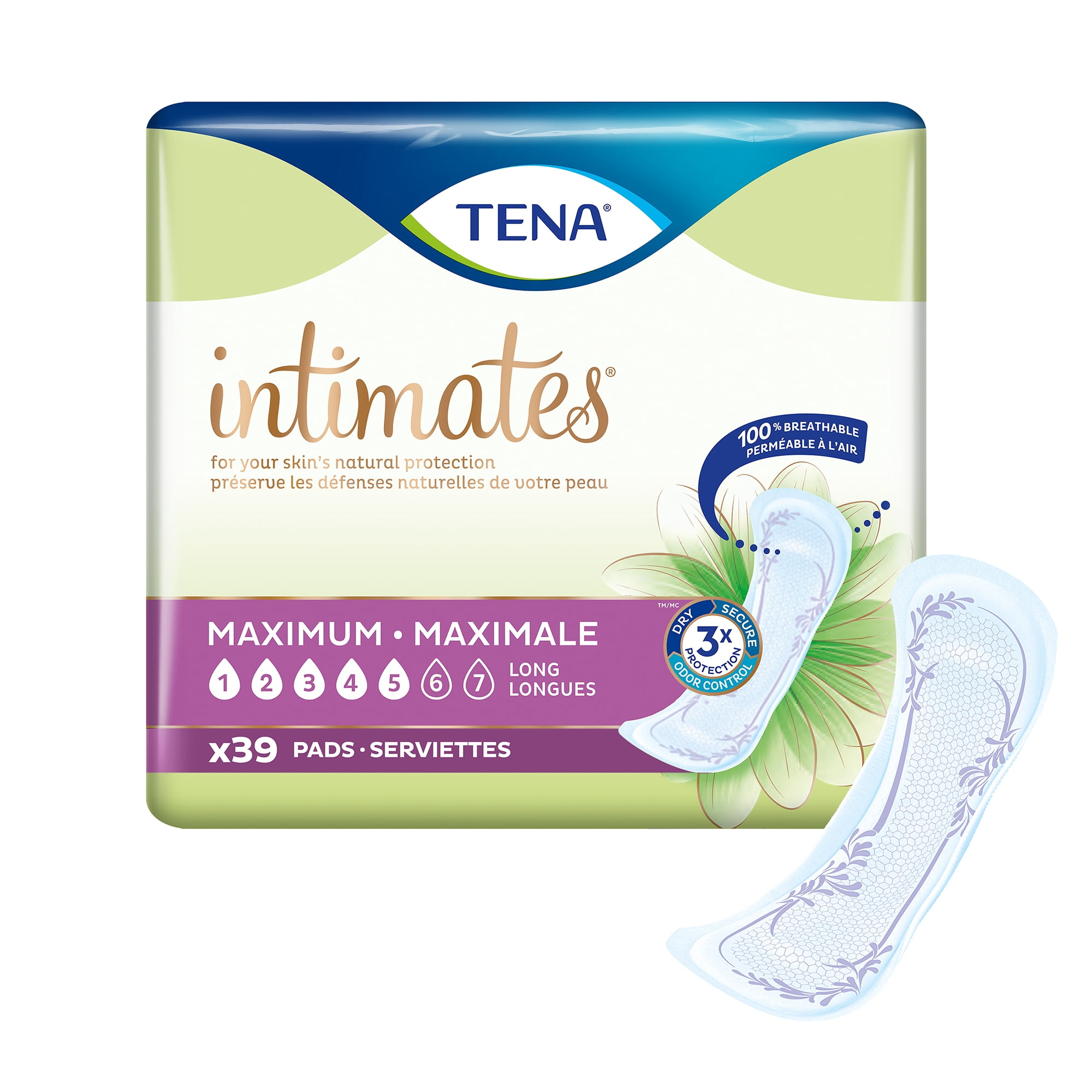 Tena Incontinence Pads, Maximum Absorbency, Long, 78 Count