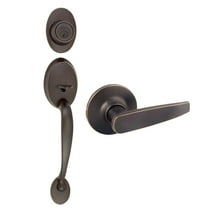 Design House Coventry Handleset with Delavan Interior Lever and Single Cylinder Deadbolt, Oil Rubbed Bronze