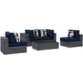thumbnail image 3 of Modway Summon 5 Piece Outdoor Patio Sunbrella® Sectional Set in Canvas Tuscan, 3 of 12