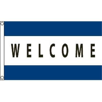 Navy Blue And White Striped 5' x 3' Large Sleeved Flag 