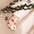 thumbnail image 7 of Salouo Strawberry Floral Print Christmas Stockings,Large Xmas Stocking Set of 1 Holiday and Farmhouse Stocking for Christmas Holiday Party Decoration(17.7*11 Inch), 7 of 7
