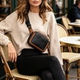 thumbnail image 1 of Leather Sling Bag Adjustable Crossbody Chest Bag For Men Women Shoulder Pack With Multi Pockets For Outdoor Travel Brown, 1 of 6