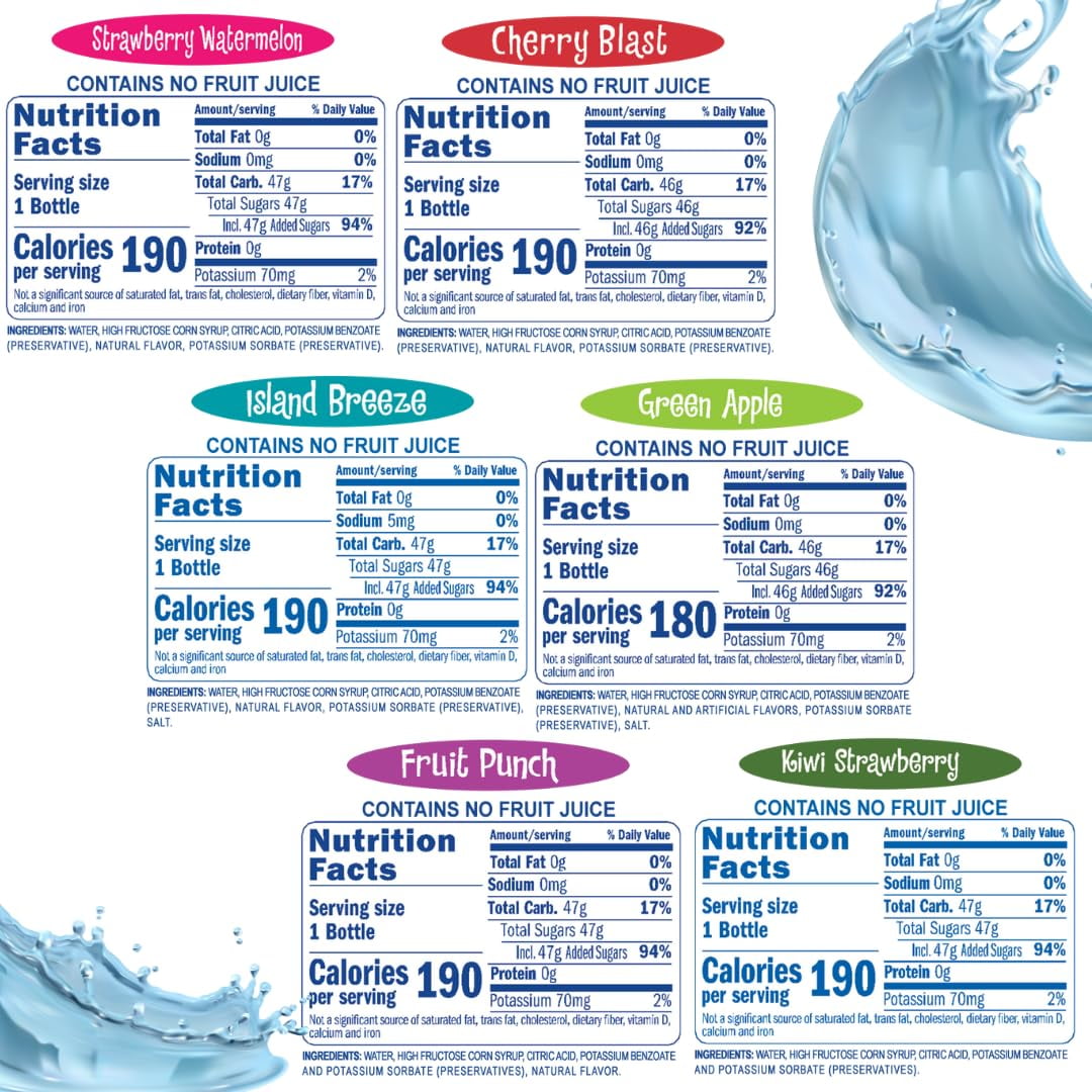 Clear Fruit Water - Variety Pack - 12 Flavored Water Bottles of 16.9 fl oz Each - Liquid Hydration Refreshing and Delicious