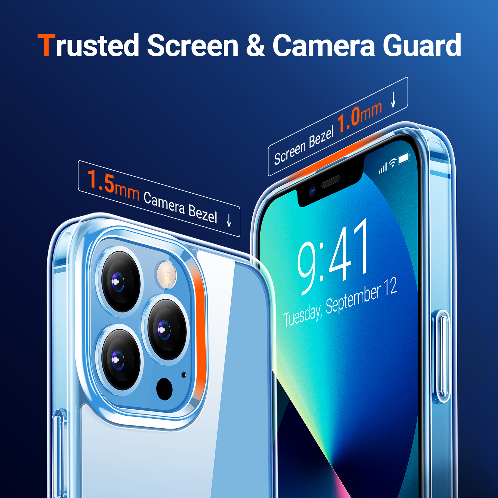 TORRAS MoonClimber Series for iPhone 13 Pro Case, [3-Way Stand] [6X Military Drop Shockproof], Clear