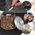 thumbnail image 4 of Yayeee Ashtray with Lid for Cigarette Smokeless Stainless Steel Home Ash Holder, Yellow Floral, 4 of 7