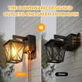 thumbnail image 5 of Porch Lights with Outlet, Dusk to Dawn Outdoor Light, Waterproof Anti-Rust Lantern Outside Light with GFCI Outlet Built-in, Wall Sconce Light with Plug for Front Door (Black with Gold Trim), 5 of 16
