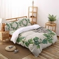 thumbnail image 3 of Spring Plant Twin Size Comforter Set, Green Circle Flower Linen Texture Soft Bedding for All Seasons, 4 Pcs Bed Set with 1 Comforter (68"x86") ,1Sheet(66"x116"), 2 Pillowcases (19"x29"), 3 of 7