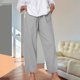 thumbnail image 1 of WILLBEST Pantalones Casuales para Mujer: Pantalones Holgados, Cómodos y de Lino, de Color Liso, con Cintura Elástica, Bolsillos y Pierna Recta para Uso Diario. Extra Grande, 1 of 6
