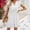 White, variant on hoksml Dresses for Women Fashion,Women's Summer Style V-neck Short Sleeve Chiffon Soft Plush Ball Pleated Dress