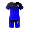 thumbnail image 3 of toraway Automne Costumes pour Hommes Grande Taille 5X Costume d'Automne Grande Taille Manches Courtes Col Rond Ensemble Sport Décontracté Petit Imprimé Noix de Coco m, 3 of 4