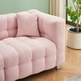 thumbnail image 3 of PORKISS 80" Sofa Couch for Living Room, Comfy Teddy Fleece Extra Deep Seat Couches with 2 Comfortable Pillows, Pink, 3 of 8