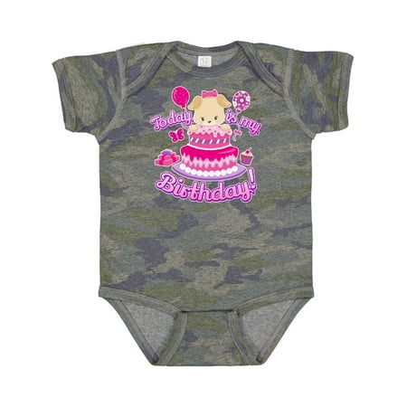 

Inktastic Today is My Birthday Puppy (pink) Gift Baby Girl Bodysuit