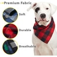 thumbnail image 5 of Emlimny Plaid Dog Bandana 4 Pack - Cotton Bandanas Handkerchiefs Scarfs Triangle Bibs Accessories for Small Medium Large Dogs Puppies Pets, Black and White, Red, Green, Blue and Navy Blue, 5 of 9