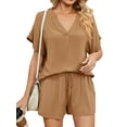 thumbnail image 2 of UVN Women 2 Piece Outfits Set Summer Short Set Ladies Short Top Pants Casual Loose Tracksuit, 2 of 6
