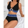 thumbnail image 3 of Asoul V Neck High Waisted Bikini Sets for Womens Wide Straps Bathing Suit, 3 of 5