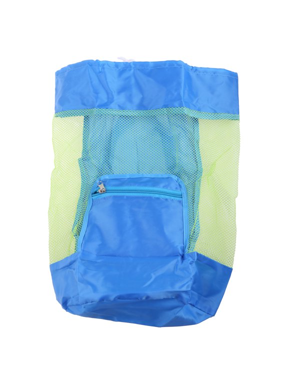 KUFptva for Extra Large Mesh Beach Backpack Durable Adjustable Shoulder Strap Cylindrical Black Red Blue Big Capacity Toy Organ