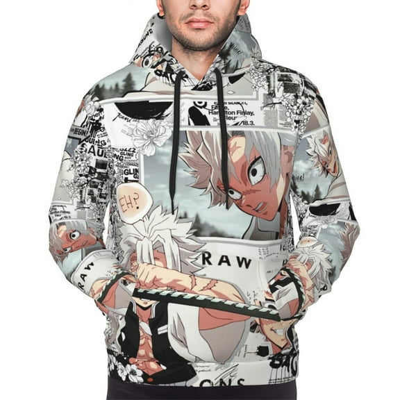 Casual Long Sleeves Sweatshirt Demon Slayer Shinazugawa Sanemi Pullover Hoodie Active Sweater Tops for Men Women Teen X-Large