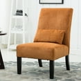 thumbnail image 2 of Roundhill Pisano Fabric Armless Contemporary Accent Chair with Kidney Pillow, Multiple Colors Available, 2 of 8