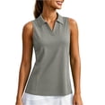thumbnail image 3 of Golf Shirts for Women Sleeveless V Neck Workout Tank Tops Collared Quick Dry Tennis Running Polo Shirts, XL, 3 of 6
