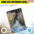 thumbnail image 6 of 1pc Metal Wall Art, 8x12 Inches, Serene Pastoral Stream with Yellow Ducklings & Colorful Flowers in Lush Landscape, Ideal for Home Garden Café Porch Outdoor Indoor Decor, 2D Flat Decorative Sign, 6 of 7
