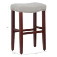 thumbnail image 4 of 29" Inch Upholstered Backless Saddle Seat Counter Stool, Cherry/Gray, 4 of 4