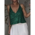 thumbnail image 4 of xiaxaixu Débardeurs d'Été Décontractés pour Femmes Sans Manches Col en V Profond à Sequins pour Fête, 4 of 9