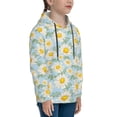 thumbnail image 3 of Uemuo Daisies Flowers Pattern Hooded Sweatshirt for Youth Pullover with Kangaroo Pocket Trendy youth sweatshirt Casual Hoodie for Boys and Girls-Small, 3 of 6