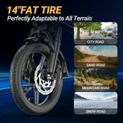 Foldable Electric Bike for Adults and Teens,14 Inch Tire 500W Rear Wheel Drive Motor with 48V 15.6Ah Removable Lithium Battery Two Seats UL2849