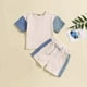 thumbnail image 2 of Odeerbi 0-3 Años Niños Niñas Conjunto de Verano Camiseta de Manga Corta de Algodón Color Block Shorts Conjunto de Dos Piezas, 2 of 5