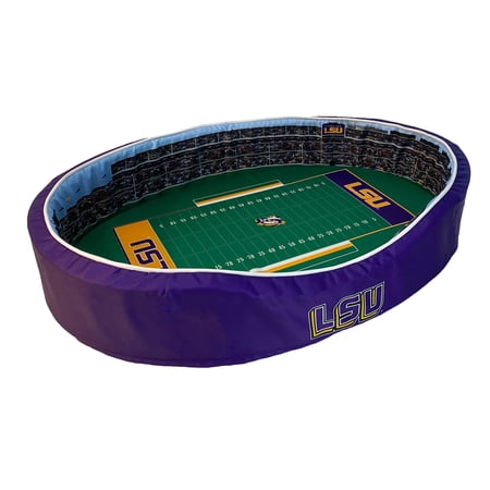 Purple/Gold LSU Tigers 38 x 25 x 8 Large Stadium Oval Dog Bed