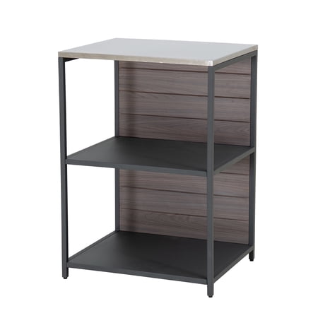 Sunjoy 25 x 21 in. Stainless Steel Three-Tier Open Storage Shelf for Outdoor&Indoor Kitchen