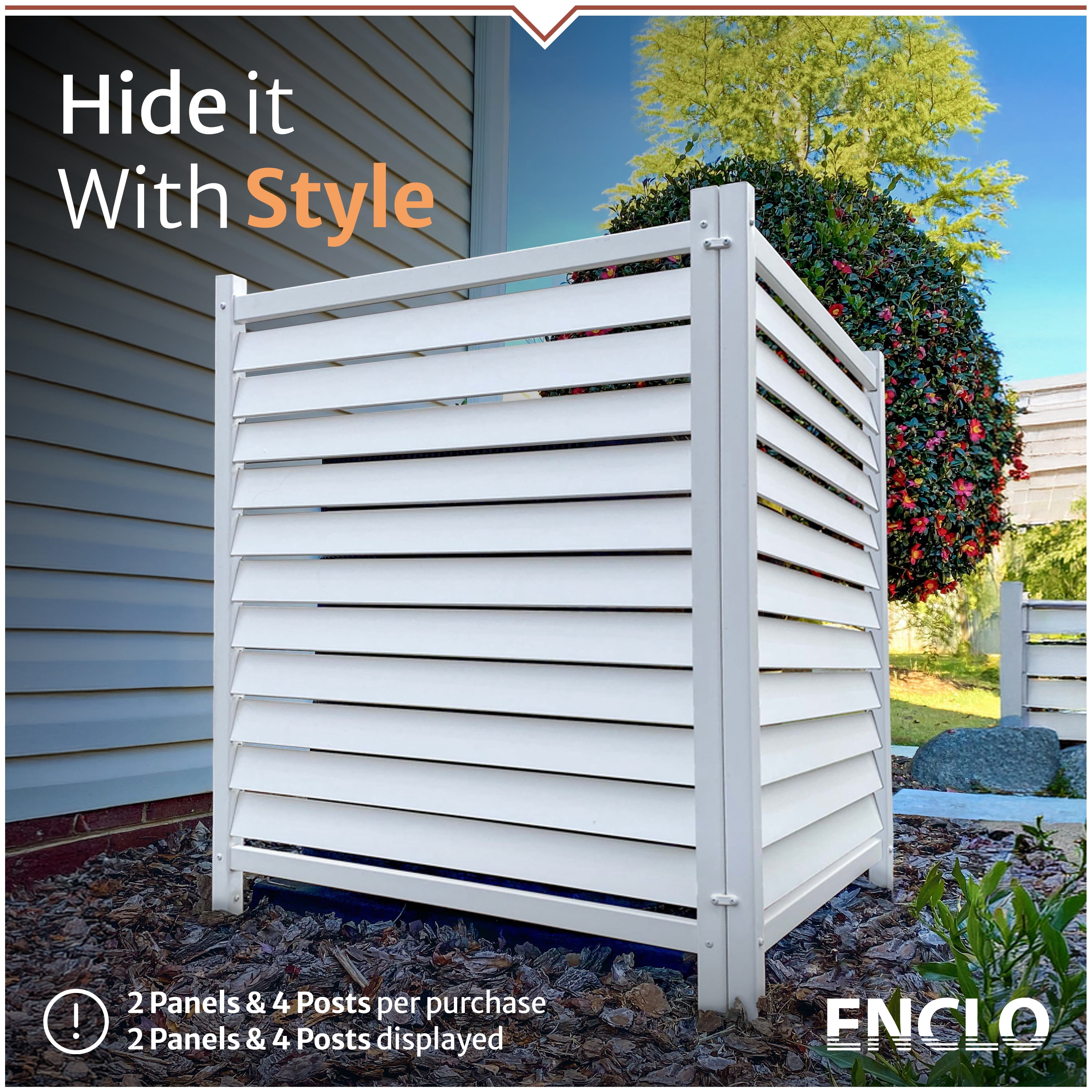 44in H x 36in W (2 Panels) No Dig Enclo Waverly Vinyl Privacy Screen, Outdoor Privacy Screen Panels, Trash Can Enclosure, Air Conditioner Fence, Pool Equipment Enclosure, EC18010