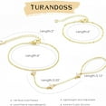 thumbnail image 6 of Turandoss Clover Hand Chain Bracelet for Women Dainty 14K-Gold-Plated Ring Bracelet Hand Chains Cubic Zirconia Finger Bracelets Ring Hands Chain Jewelry Gift for Women, 6 of 7