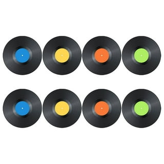 NUOLUX 4pcs Vinyl Record Shape Stickers Blank Vinyl Records