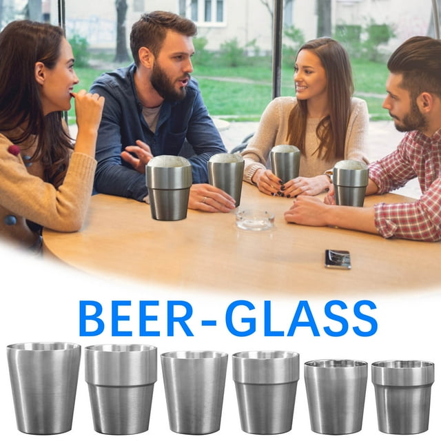 Jarra de Cerveza de Acero Inoxidable, Diseño de Doble Capa Aislante, Olla Caliente Antiescaldaduras, Material Apto para Uso Alimentario, Ideal para Picnics, Fiestas, Senderismo y Camping, Ta