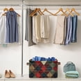 thumbnail image 5 of Yayeee 2 Pack Canvas Storage Basket with Handles for Shelves Fabric Bins Closet Organizer, Dark Tartan Pattern, 5 of 8